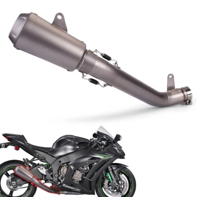 For Kawasaki Ninja ZX10R 2016-2023 Slip on Muffler Titanium Exhaust Tail Pipe - Image 1 of 4
