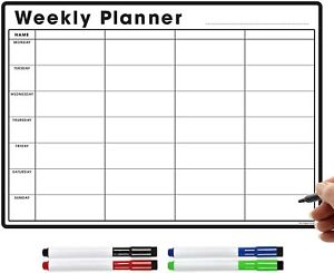 Magnetic Weekly Meal Planner, Fridge Calendar Whiteboard Dry Erase Memo Board