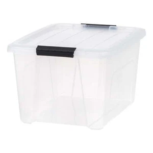 32 Qt. Plastic Storage Bins with Lids, Clear, Latching, Stackable, Totes - Picture 1 of 7