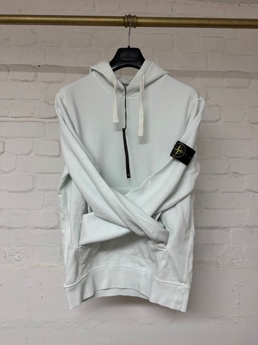FELPA CON CAPPUCCIO STONE ISLAND NUOVA CON ETICHETTA TAGLIA M BIANCA