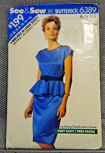 See & Sew by Butterick Pattern 6389 Misses Dress Size A 6-8-10-12-14 - Picture 1 of 3