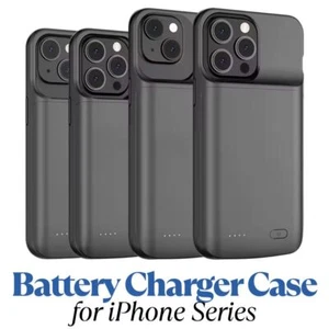 Battery Charger Case For iPhone 12 13 14 15 16 Pro Max Power Bank Charging Cover - Picture 1 of 39