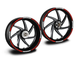 Adesivi cerchi aprilia dorsoduro rossi e bianchi 750 900 1200 ruote 17 pollici - Imagen 1 de 3