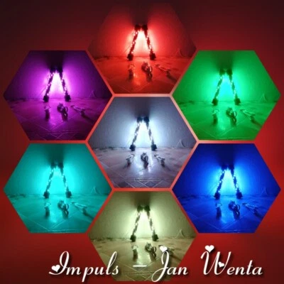 Mehrfarbiger LED POI Jongleur oder Lightpainting - Fernbedienung Tanz Festivals - Bild 1 von 4