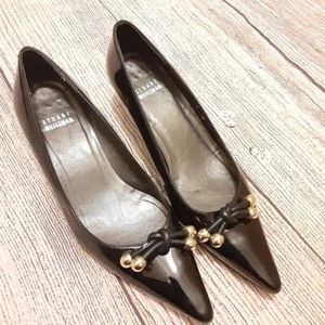 Stuart Weitzman schwarz Lackabsätze spitze Zehe Gr. 6W - Bild 1 von 9