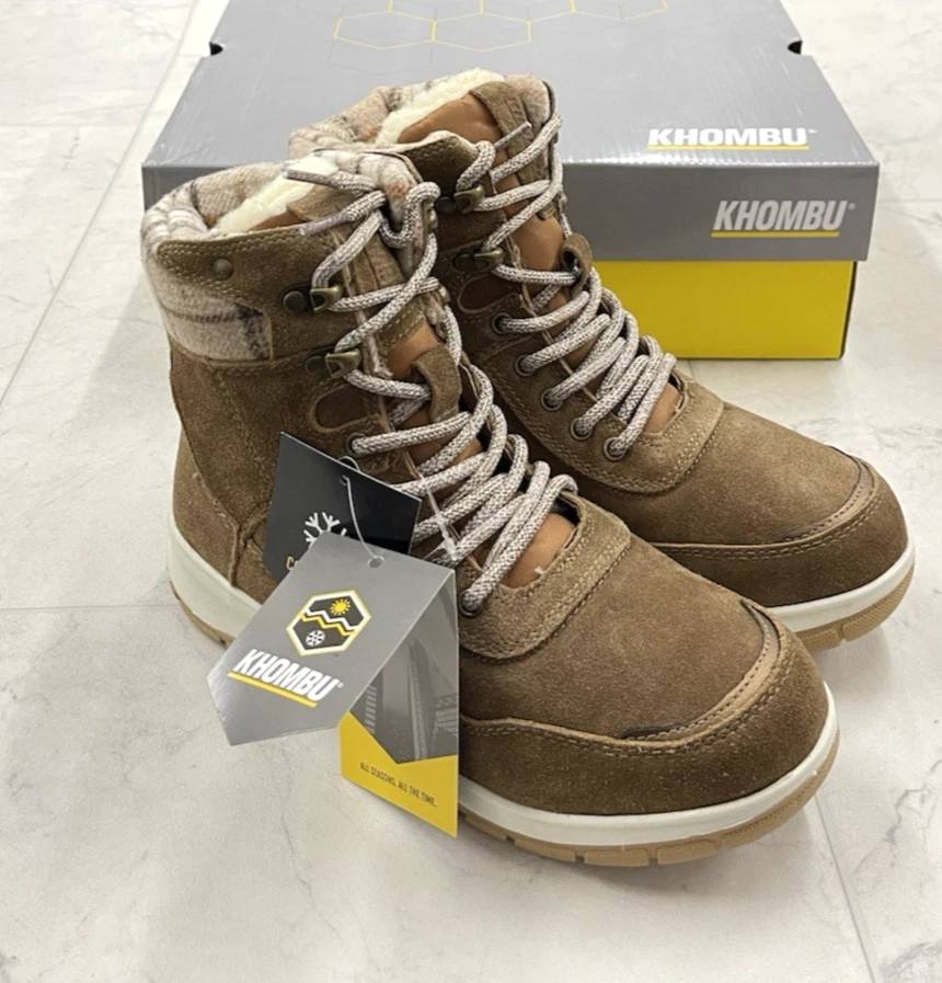 NUEVO EN CAJA Bota Khombu Sterling Imitación Piel de Oveja Forrada en Marrón Talla: 8 Foto 1 de 4