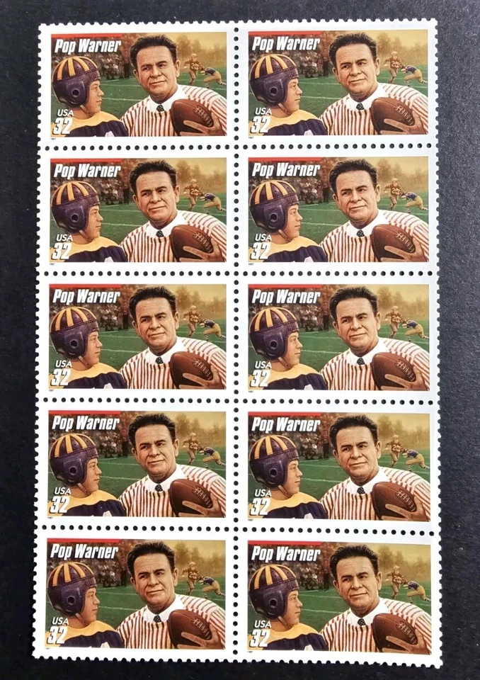 U.S. Stamps SC # 3149, Pop Warner: Football Coaches 32¢ Block 10 - Image 1 of 1