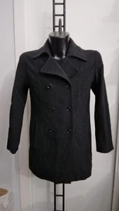CAPPOTTO MISTO LANA usato TRENDS Donna Woman Nero Tg 46 PGS348PI - Picture 1 of 8