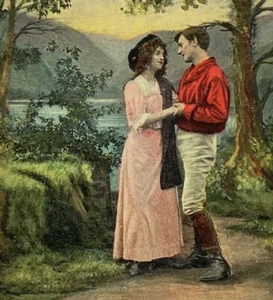 c1909 Mary of Argyle Postal Publicada Tintada Pareja Amor Romance - Imagen 1 de 3