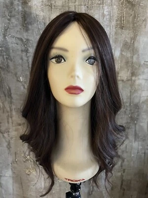 NWT NEW YAFFA WIGS 100% EUROPEAN PROCESSED HUMAN HAIR 24" BROWN WITH HIGHLIGHTS - Image 1 of 4