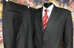 Croft & Barrow Classic Fit Pinstripe Black Suit 44R - Picture 1 of 7
