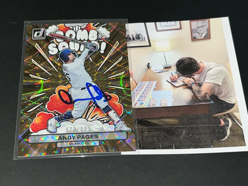 Andy Pages Los Angeles Dodgers Auto Signed 2023 Donruss Bomb Squad 670 / 999 - Image 1 of 1
