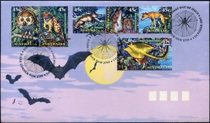 Juego de 6 estampillas de Australia Creatures of the Night 1997 cubierta del primer día, en muy buen estado - Imagen 1 de 1