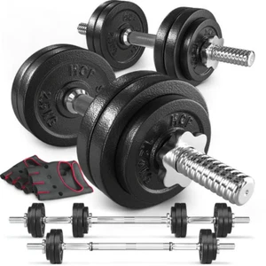 Cast Iron Adjustable Dumbbell 2 x 15kg Weight Barbell No taxes or Customs Duties - Picture 1 of 13