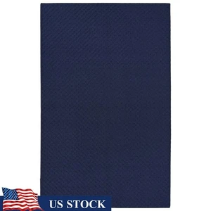 Navy Indoor Area Rug Non-Slip Stain Resistant Kitchen Living Room Bedroom Tufted - Picture 1 of 6
