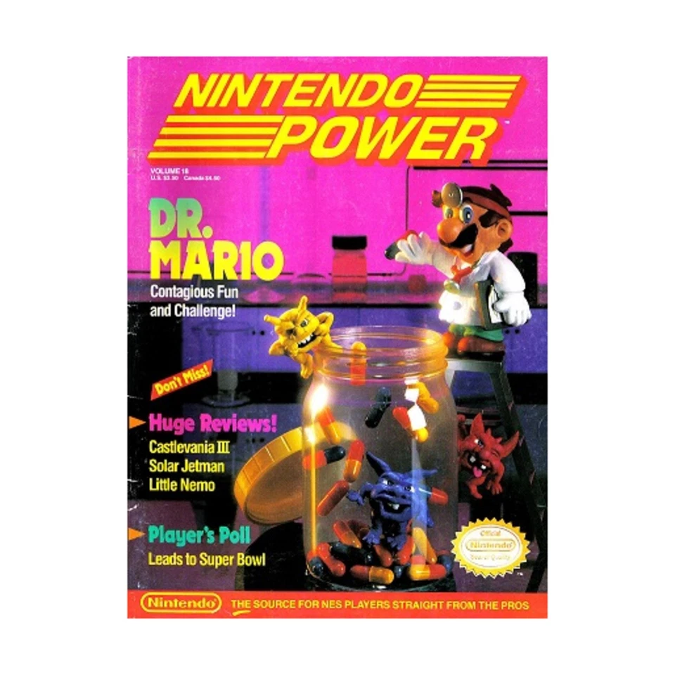 Nintendo Nintendo Power #18 "Dr. Mario, Solar Jetman, Little Nemo" Mag VG - Image 1 of 1