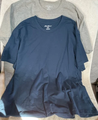 Lote de 2 camisetas Eddie Bauer para hombre cuello redondo manga corta talla XXL azul y gris Foto 1 de 3