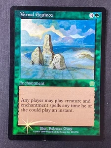 MTG Mercadian Masques #283 Vernal Equinox FOIL HP (Creases, Press) - Picture 1 of 2
