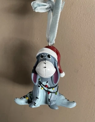 Disney Eeyore Hanging Christmas Tree Decoration Winnie The Pooh Santa Hat - Image 1 of 4