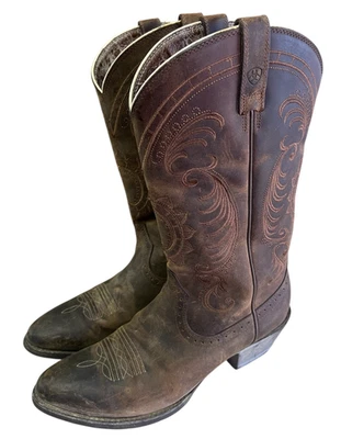 Botas Ariat Western Magnolia para mujer talla 9,5 cuero marrón envejecido usadas Foto 1 de 4