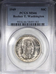 1949-P Booker T Washington Commemorative Half Dollar PCGS MS66 Toned - Picture 1 of 4