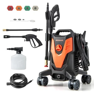 3 Self-Priming Ways Electric Pressure Washer w/ 4 Universal Wheels, 4 Nozzles - Picture 1 of 10