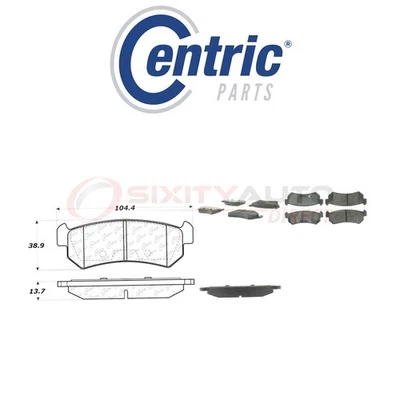 Centric Semi Metallic Brake Pads w Shim for 2005-2006 Suzuki Reno 2.0L L4 - rw - Image 1 of 4