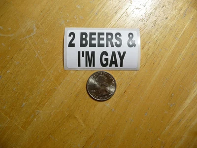 2 CALCOMANÍAS ADHESIVAS HOMOSEXUALES CERVEZAS Y SOY GAY 1 - 50 PAQUETE A GRANEL DIVERTIDO SEXO BORRACHO Foto 1 de 2