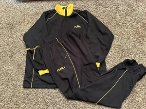 Vintage 90’s FUBU NBA Athletics Track Suit Black/Yellow Mens XL Full Zip Rare - Picture 1 of 15