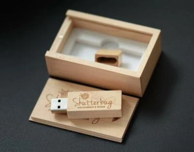 Free Custom Personalize Photography Logo Wood Strip USB flash memory pen drive - Image 1 of 4