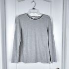 Pure Jill J. Jill Womens Gray Pima Cotton Blend Long Sleeve Blouse Size M