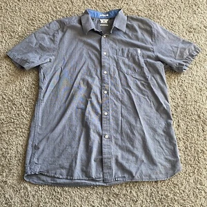 Volcom Shirt L Large Classic Fit Gray Stone Logo Pocket Button Up - Picture 1 of 6