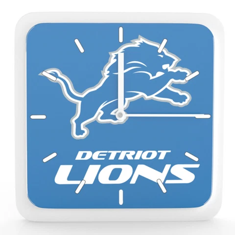 NFL Detroit Lions Home Office Room Decor Wall Desk Clock Magnet 6"x6" Cover
