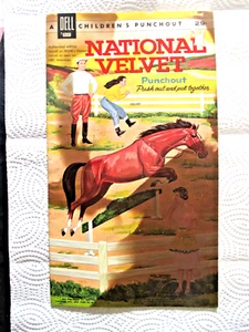 NATIONAL VELVET CHILDREN'S PUNCHOUT BY DELL. DATED 1962. UNUSED. - Foto 1 di 5