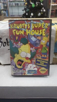 KRUSTY'S SUPER FUN HOUSE SEGA GENESIS VIDEO GAME IN BOX NO MANUAL - Image 1 of 4