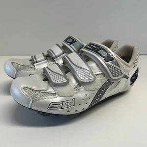 SIDI Womens Carbon Millennium White Road Cycling Shoes EU Sz 38 1/2 Cancer - Picture 1 of 11