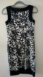 AB Studio Sleeveless Dressy Sheath Style Black and White Dress Size 2 - Picture 1 of 3