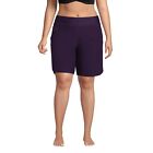 Women's Plus Size 9" Quick Dry Elastic Waist Modest Board Shorts Swim Cover (Aw)