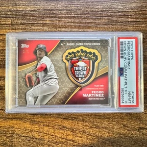 2023 Topps Pedro Martinez Crowning Achievements Relic Platinum 1/1 PSA 8 NM-MT - Foto 1 di 2