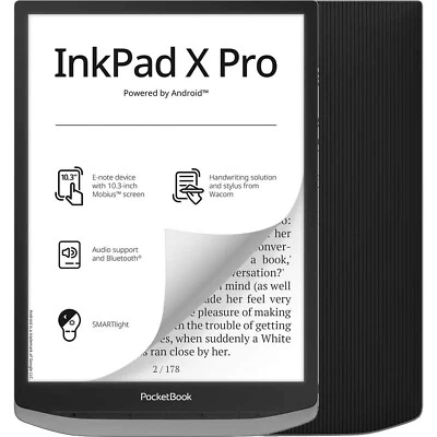 PocketBook InkPad X Pro 10.3 Inch Mist Grey 32GB + 2GB WIFI + Bluetooth NEW - Image 1 of 3