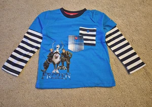 Frozen boys blue stripe sleeve cotton top (2-3 Years) - Picture 1 of 1