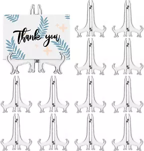 12 Pack 3 Inch Clear Plastic Easels or Stand/Plate Holders to Display Pictures o - Picture 1 of 6