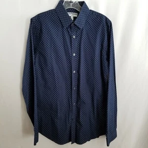 Express Shirt Men's Blue Button Front Long Sleeve Extra Slim Size Medium - Picture 1 of 7