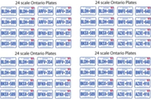 ONTARIO CANADA LICENSE PLATE DECALS FOR 1:24 SCALE CARS - Bild 1 von 1