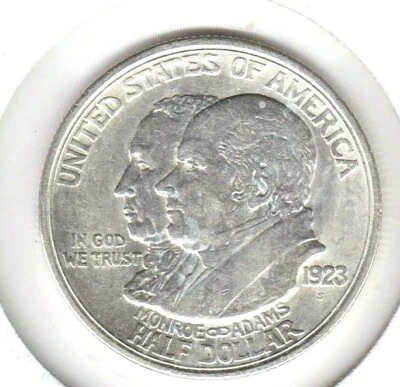 KAPPYSCOINS G3247 1923S  CH BU  MONROE SILVER HALF DOLLAR OLD CLEANING - Image 1 of 2