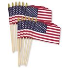 Super Tough Us Stick Flag 8" X 12"- 24" Wood Stick With Spear Tip - 12 Pack