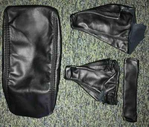 C5 Corvette 1997-2004 Leather Replacement Center Console & Shift Boot Kit Black - Picture 1 of 4