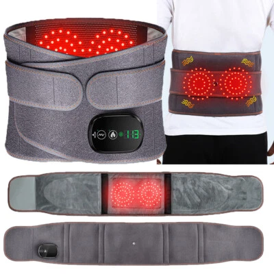 AFDEAL Electric Infrared Heated Waist Belt Vibration Massage for Lower Back Pain Relief