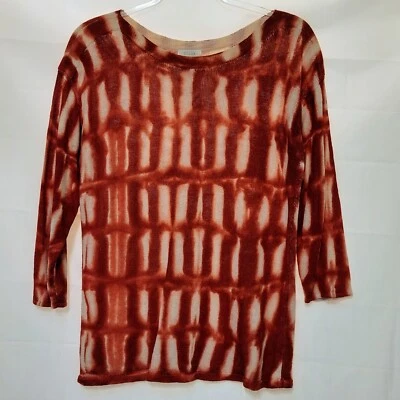 Suéter Pullover Chicos Rojo Blanco Lino Rayón Manga 3/4 Tejido Geométrico 2 Talla M  Foto 1 de 4