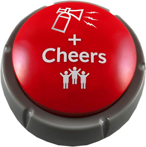 Airhorn Can Sound Button with Applause and Cheers, Funny Easy Button, Noise 